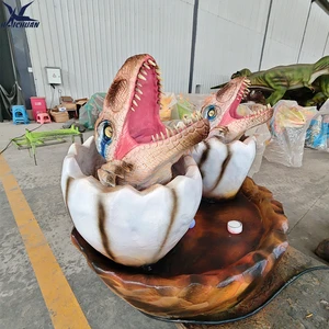 Animatronic Baby Dinosaur Egg Sculpture - Interactive Amusement Park & Mall Decor, Realistic Feeding Dinosaur With Ball For Kids