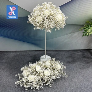Promise Silk Artificial Flower Ball Baby Breath Table Wedding Centerpieces Events Decoration