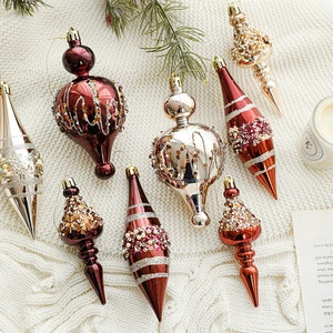Shatterproof Drop Christmas Ornament Ball for Tree Decor Drop Hanging Ornaments Hand Painted Glitter Christmas Ball Ornaments