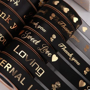Factory OEM Custom Gift Wrapping Ribbon Custom Brand Logo Artwork Printed Satin Grosgrain Ribbon With Logo