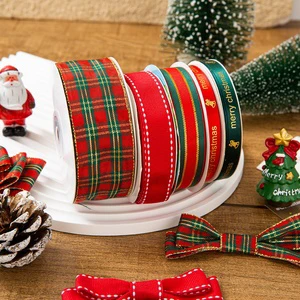 Multi Patterns Festive Multi Sizes Christmas Printed Ribbon for Gift Bow Making & Tree Ornament 25 Yards/roll
