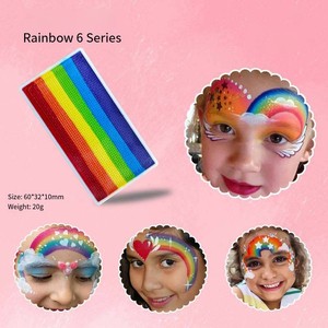 Water Activated Flag Face Body Paint for Kids Non-Toxic Glow in UV Light Rainbow Body Paints