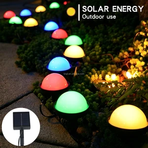 Waterproof Outdoor Ground Garden Lawn Walkway Lamp Decoration 20LED Multicolor Christmas Pathway LED Solar Garden String Lights