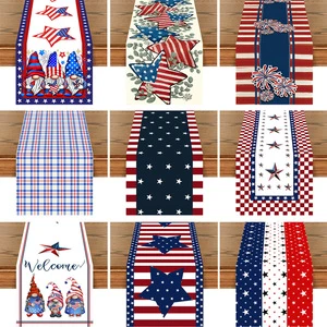 Table Runner Dining Table Centerpieces Festival Party Tablecloth Stars and Stripes Designs Independence Day