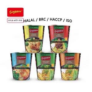 Wholesale HALAL Chicken Beef Various Flavors SINOMIE Brand Cup Ramen Noodles Soup Cup Instant Noodles