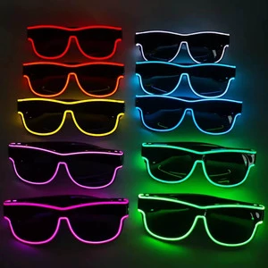 Glow in the Dark Glasses Light up LED Glasses Wire Neon Rave Sunglasses LED Luminous Glasses Light up Costume Party Favors