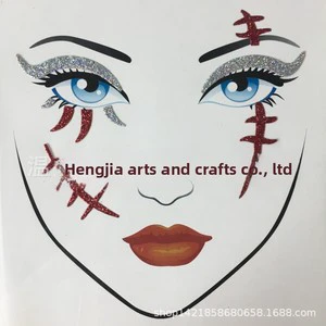 Halloween Pumpkin Face Tattoo & Decoration Stickers Holiday-Themed Party Stage Use in Stock HJGS-36