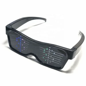 Direct Factory Bluetooth LED Glasses Multi-language Programmable Text Animation Light App Control Party Magic Graduation Ramadan
