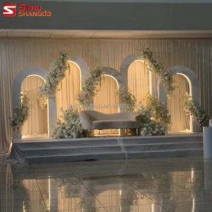 Party Supplies Arch Wedding Stage White Acrylic Backdrop Arch Design Party Backdrop Wall for Wedding Events