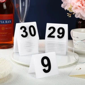 Place Cards Table Numbers Acrylic Transparent Seat Number Sign Base Wedding Accessories Restaurant Table Numbers 1-50