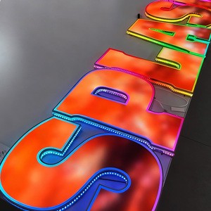 Dynamic RGB LED Sign Letters Color Changing Channel Letter Sign Board Custom Illuminated LED Letters For Business Logo Branding