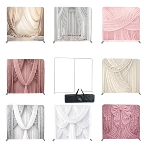 7.6ft/8ft/10ft Backdrop Wall Stand Photobooth Background Custom Tension Fabric Back Drops For Events Display Advertising