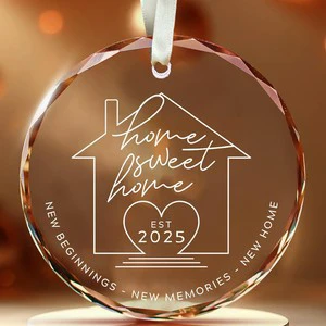 Honor of Crystal Custom Logo K9 Round Crystal Christmas Crystal Ornament Xmas Tree Decor for Laser Engraving