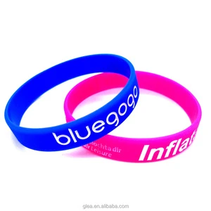 Personalized Text Custom Debossed Rubber Bracelet Event Logo Silicone Wristband