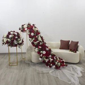 Red and White Flower Balls and Arrangements for Engagement Wedding and Family Gatherings Table Centerpieces Artificial Flowers