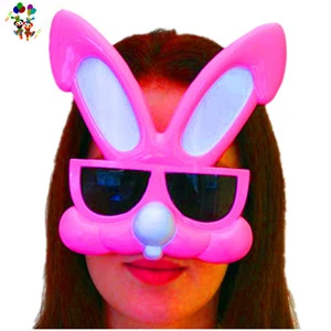 Cheap Plastic Pink Color Rabbit Bunny Novelty Funny Party Sunglasses for Adults HPC-1612