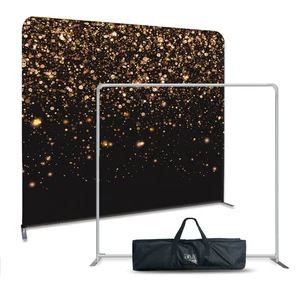 8ft Straight Tension Fabric Display Photo Booth Wall Display Stand Wedding Background Event Backdrop
