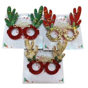 Adult and Kids Antler Glasses Christmas Party Decorations and Photo Booth Props Supply