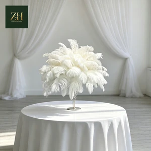 High Simulation White Feather Flower Ball For Wedding Photography Table Centerpiece Decoration