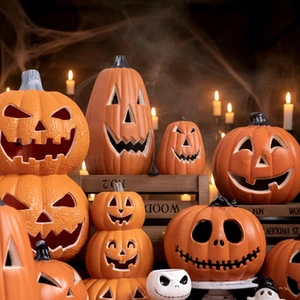 Customized Size Wholesale Craft Decor Indoor Home Bulk Party Supply Halloween Jack-o'-lantern Light