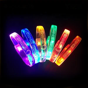 Custom Sound Activated LED Smart Bracelet TPU Flat Optical Fiber Bracelet Men, Wedding Wristband X Power Bracelet