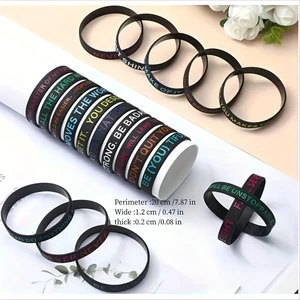 Hot Sale Party Gifts Positive Messages Motivational Printing Rubber Bracelets Wrist Band Silicone Wristband Custom logo