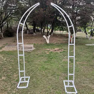 L-383 Customize Size White Color Golden Stand Iron Metal 2m Backdrop Wedding Arch Stand for Decoration