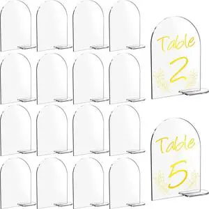 DIY Arch Shaped Clear Acrylic Table Number Sign With an Arched Base for Wedding Transparent Arch Semicircle Digital Seating Card