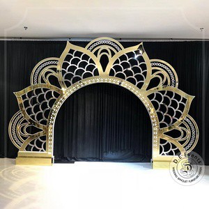 Design Stainless Steel Frame Metal Stage Decoration Backdrop Stand for Wedding Party