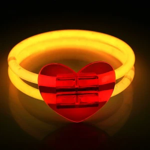 Holiday Decoration Party Pack Assorted Color Glow Stick Heart Shape Bracelet