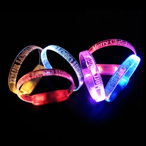 Custom Light Up Party Sound Activated Wristband Flashing Led Bracelets Party Favors China