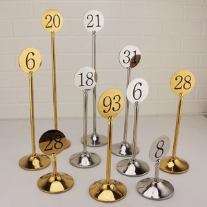 Best Hotel Gold Table Sign Wedding Table Card Seat Card Stainless Steel Table Number Sign Restaurant Banquet Digital Table Sign