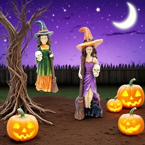 Halloween Witch Decorations Pumpkin Skeleton LED Light with Festive Holiday Outdoor Yard Home Decor Party Supplies