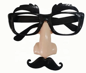 Custom Logo Kids Novelty Gag Promotion Toys Cosplay Halloween Mini Big Nose Plastic Glasses Customized Color EN71 Certified Make