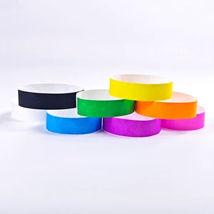 Disposable Resistant Waterproof Party Bands Self-adhesive Closure Bracelet VIP Tickets Dupont Disposable Tyvek Wristbands