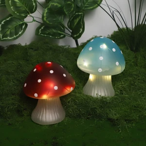 High Quality Cheap Price Decoration LED Light Glass Mushroom Ornaments Easter Decoration