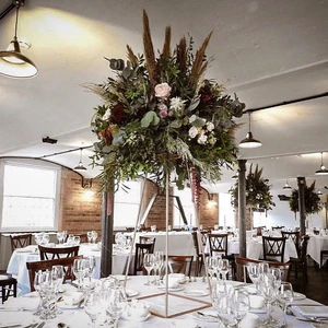 KCFB-401 Ideas Event Decorative Wedding Table Centerpiece Greenery Artificial Pampas Rose Flower Arrangement