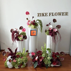 Custom Large Size White Wedding Centerpieces & Table Decorations High Quality OEM Silk Artificial Rose Flower Ball Centerpiece