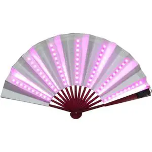 Folding Fan Led Fan,Light Up Fan,Rave Fan With Led, Led Hand Fan