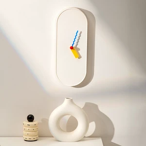 Nordic Ins Cream Wind Clock Home Soft Decoration Table Silent Wall Clock Can Be Upright Clock