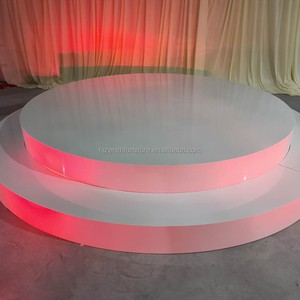Wedding Decoration Glossy White Acrylic Stage Gold Platform for Ceremony