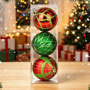 Hatty New Arrival Handmade High Quality Environment-Friendly Personalized Luxury Plastic Ball Christmas Tree Ornaments Baubles