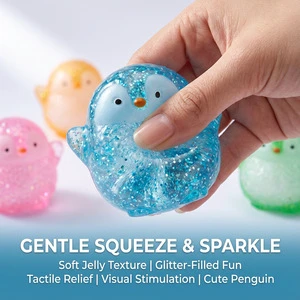 Squeeze Soft TPR Material Penguin Stress Relief Squishy Toy for Children-Gift & Party Favor