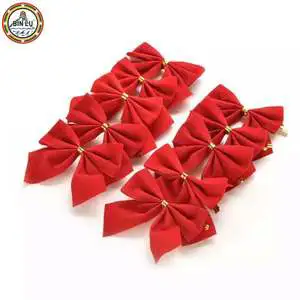 BINLU 6pcs Big Red Bows Christmas Ribbons for Christmas Tree Decorations