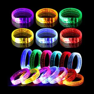 Cheap Led Flashing Bracelets Multi Color Change Light Up Bubble Wristband Flashing Luminous Bracelet For Neon Party