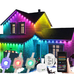 IP67 Waterproof PC 24V LED Pixel Tube Lights Outdoor Christmas Light Strings Dimmable for Landscape Permanent Installation