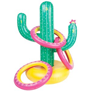 Custom Inflatable Cactus Ring Toss Game High Quality PVC Durable Outdoor Carnival Party Set With Multiple Rings for Kids Adults
