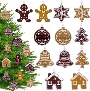 Christmas Tree Ornaments 24Pcs Felt Hanging Christmas Tree Decorations Set for Kids Christmas Party Holiday