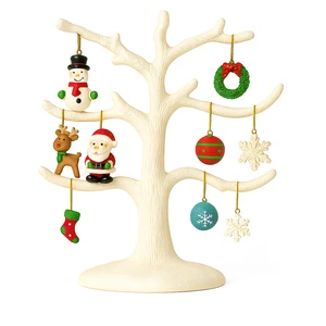 WeiVista Resin Christmas Ornament Tree Stand with Hanging Decorations Festive Home Table Display Supplier Wholesale