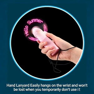Mini Portable Plastic LED Message Fan Custom Text Flashing Display Handheld Electric Fan for Weddings Birthday New Year Party